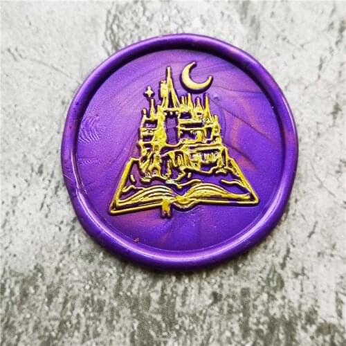 Book of castle Seal Stamp,moon seal stamp,Party Wax Seal Stamp Kit invitation seals,gift envelop packing seal