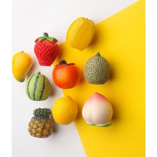 Creative 3D Fresh Fruit Refrigerator Magnetic Stickers Magnetic Peach Room Decoration Pineapple Food Lemon Fridge Magnets Gift