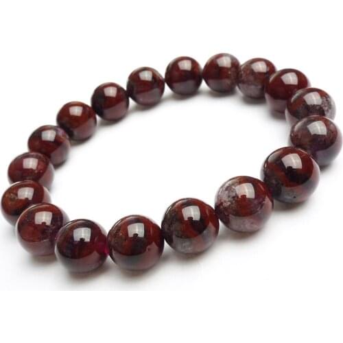 11mm Genuine Natural Red Cacoxenite Auralite 23 Crystal Round Beads Jewelry Stretch Charm Bracelet For Women