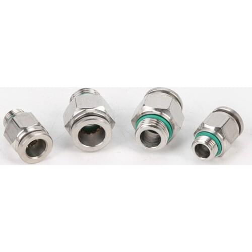 M4 M5 M6 M8 M10 M12 M20 Metric Male Thread 304 Stainless Steel One Touch Air Pneumatic Fitting Quick Connector