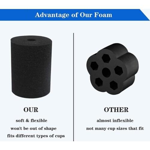 6 Piece Black Cup Turner Foam Flexible Tumbler Sponge Inserts for 10oz-40oz Tumbler Crafting Work with 3/4 Inch PVC Pipe W3JE
