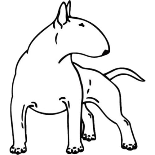 14*16CM Bull Terrier Cartoon Animal Car Stickers Creative Window Decoration Black/Silver zhang326