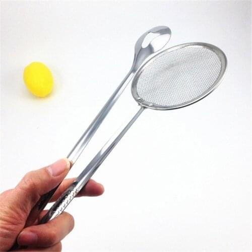Stainless Steel Food Oil Filter Clip Fried Water Oil Strainer Colander Kitchen Multifunctional Food Tongs Baking Tools