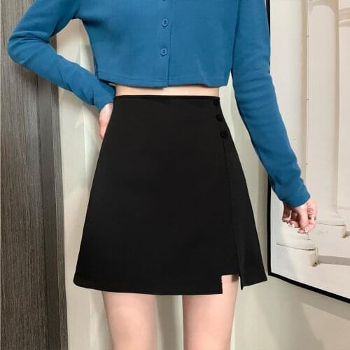 2021 the new han edition Thin short skirt of tall waist a word skirt show thin joker bag hip skirt