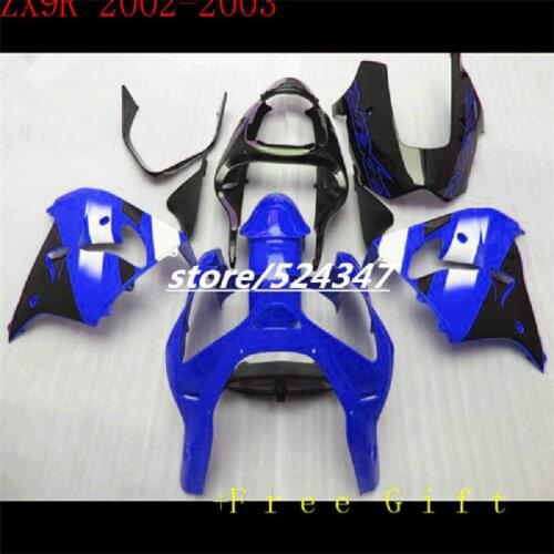 Wholesale ZX9R Fairing for kawasaki Ninja ZX-9R 2002 2003 ZX9R blue black ZX 9R 02-03 ABS Body Kit