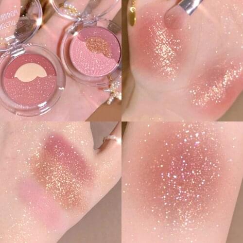 Biscuit eye shadow baking three-color eye shadow disc bright crystal flash powder pearl students spelling eye shadow hair