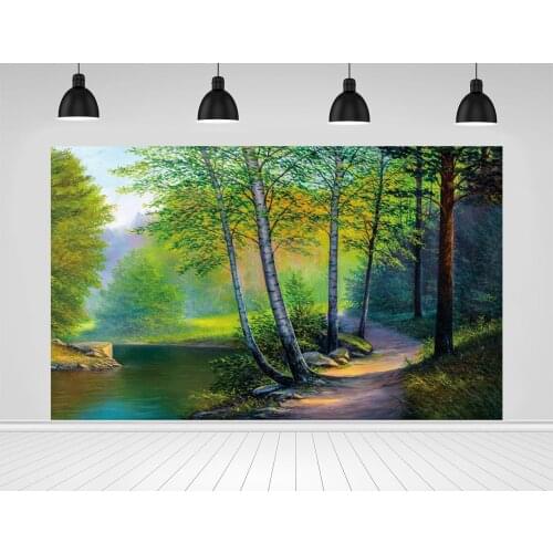 Scopiso Green Forest Lake Scenery Photographic Backdrops Party Room Decor Photography Backgrounds For Photo Studio Props