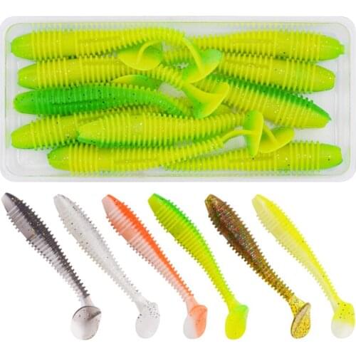 Funadaiko 10pcs/Lot Silicone Lures 70mm 3.2g Fishing Soft Baits Wobblers Fishing Soft Lures Swimbait Lures Artificial