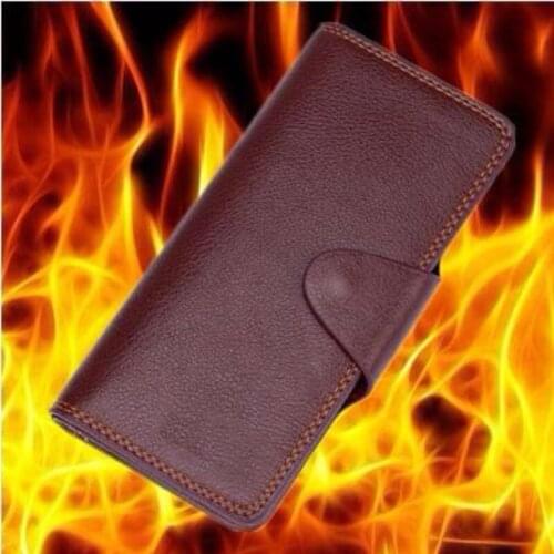 Supreme Fire Wallet (Brown Leather, Long) - Magic Trick,Stage Magic, Mentalism,Close Up,Fun,Magia Toys Classic Joke Gadget