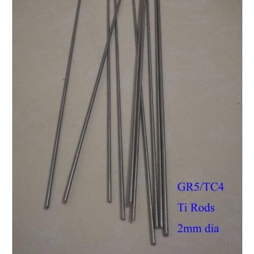 Diameter 2mm TC4 / GR5 Titanium rods DIY Ti bar ,Length about 300 mm/pc. 10pcs/lot