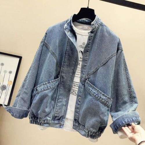 Spring New Design Denim Women Jackets Loose Thin Pocket Female Lady Jacket Outwear Coat Tops