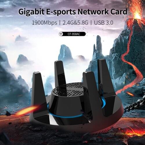 1900MbpsWirless Gigabit E-Sport WiFi Network Card Adapter USB 3.0 Dual Band 2.4G / 5.8G 4x3dBi Antennas for Games 2021