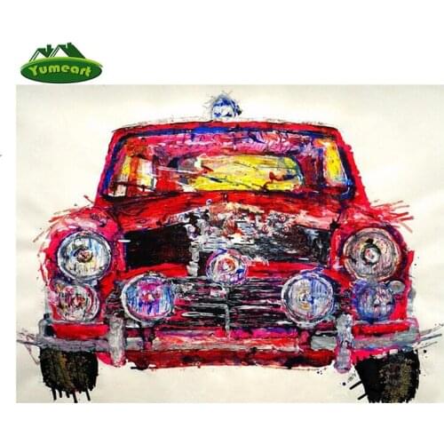 YUMEART Diy 5D Diamond Painting Mosaic Embroidery Drill Painting Cross Stitch Red Car Drawing Painting Cartoon Wall Sticker
