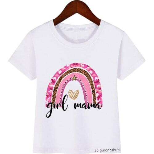 Funny kids clothes Mothers Day rainbow print t-shirt for boys girls graphic tshirts camisetas summer kids shirt white tops