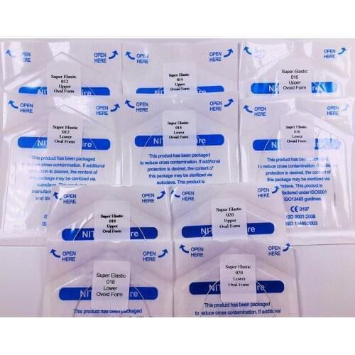 100Pcs/Lot Dental White Wires Super Elastic Archwire Retainer Color Coated Upper Lower Ovoid Orthodontic 012~020 100Pcs