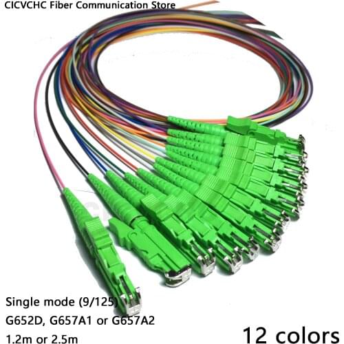 12 Colors LSH/APC (E2000)-Single mode(9/125)-G652D, G657A1, G657A2-0.9mm Cable-1.2m, 2.5m / Optical Fiber Pigtail