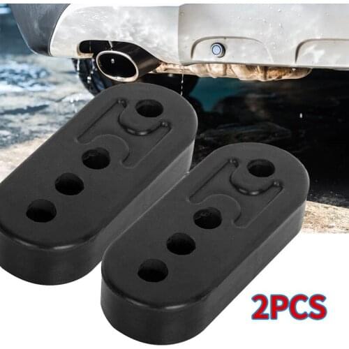 2pcs Universal Black Heavy Duty Car Exhaust Rubber Mount Brackets Hangers Durable 4 Holes Car Modified Rubber Insulation Hanger