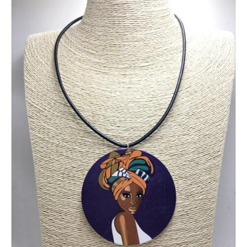 2017 Newest HeadWraps Woman Wooden Pendant Necklace