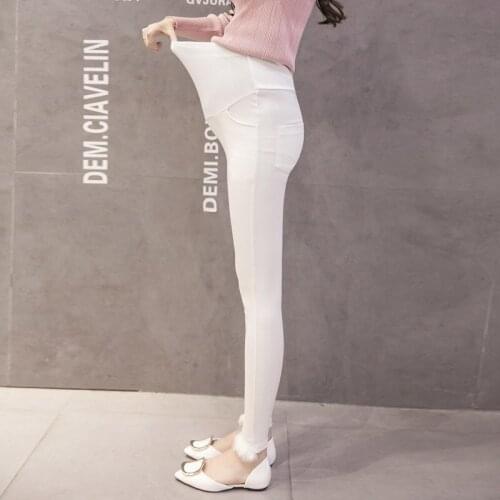 2018 pregnant women autumn and winter pregnant women pants fashion feet rabbit hair pregnant women pencil pants