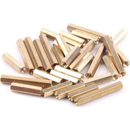 50PCS M4 Brass Hollow Standoff Spacer M4 Female TO M4 Female Hexagonal Pillars Nut W/Length 6/8/10/12/15/18/20/22/25/30-50MM