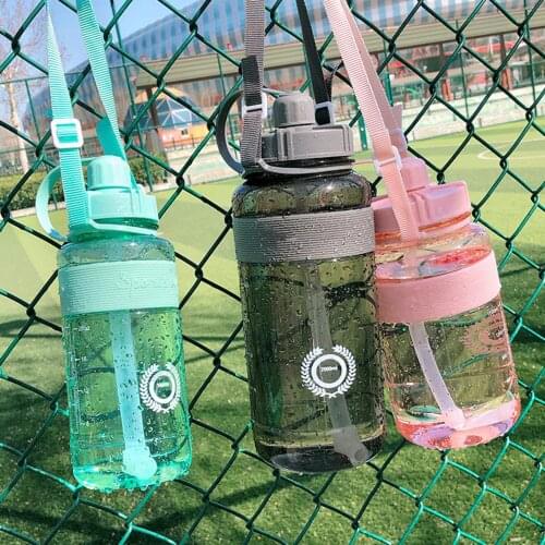 600ml/1000ml/1500ml/2000ml Water Bottles With Straw Gym Office Outdoor Sport Fitness Camping Picnic Cycling Sports Drink Bottles