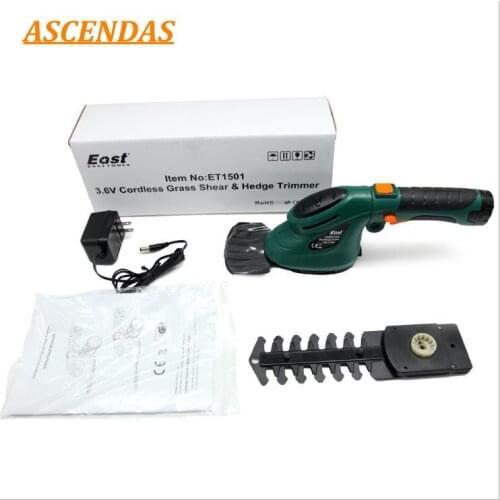 ASCENDAS 3.6V 2-in-1 Cordless Grass Shear Lithium-ion Rechargeable Hedge Trimmers Electric Lawn Mower Garden Tools CS-040