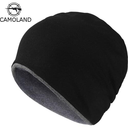 CAMOLAND Autumn Patchwork Windproof Beanies For Men Sports Hat Acrylic Skullcap Women Soft Hip Hop Knitted Hat Casual Bonnet Cap