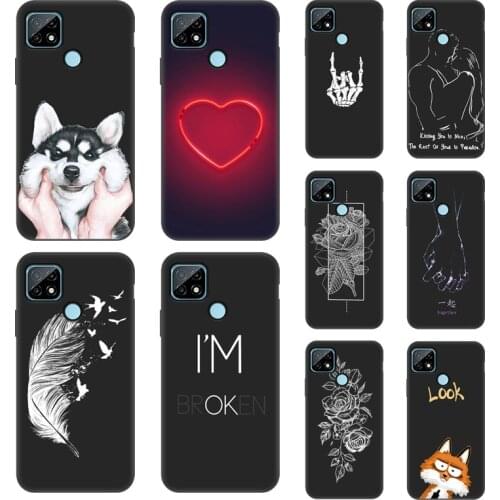 Painted Case For OPPO Realme C21 Case Luxury Silicon Phone Fundas Realme 8 7 6 5 X2 X7 Pro C3 Realme8 RealmeC21 Cover Coque Capa