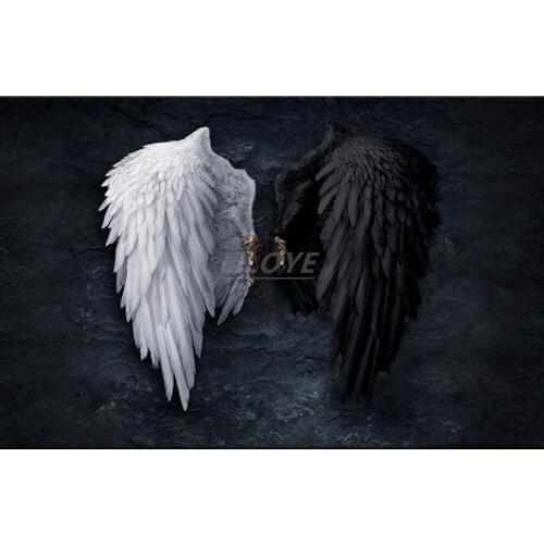 Full Square Diamond Embroidery Angel black and white wings 5D DIY Diamond Painting Cross Stitch Rhinestones diamond mosaic DF89