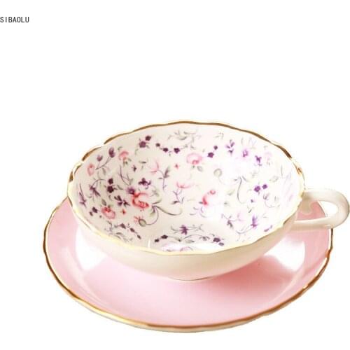 European Bone China Coffee Cup Set Fruit Pattern of High-grade Ceramic Cup Latte Lovers 101-200ml Coffee