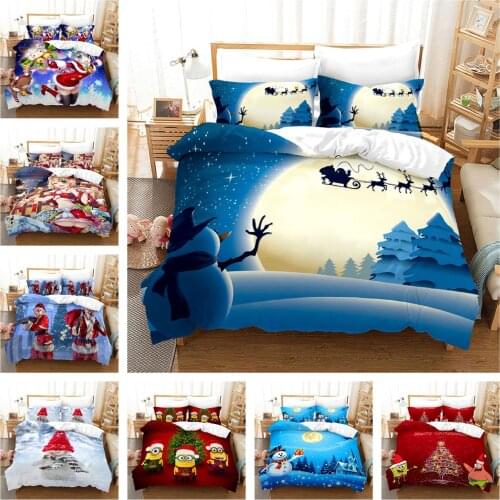 Creative Christmas Theme Anime Duvet Cover Set with Pillowcase Bedding Set Luxury King Queen Size Quilt Comforter Bedding Sets
