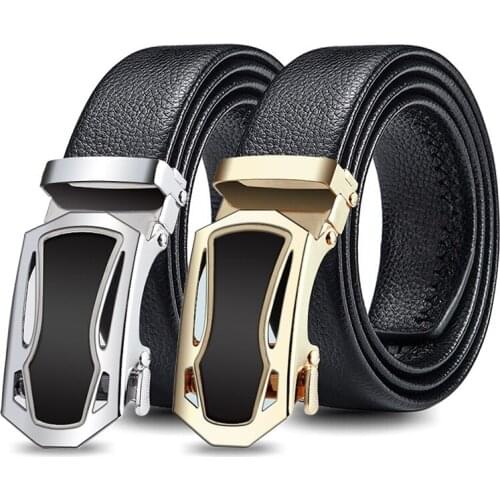 Luxury brand mens belt classic sports car buckle leather wear-resistant material mens automatic buckle belt strong wear