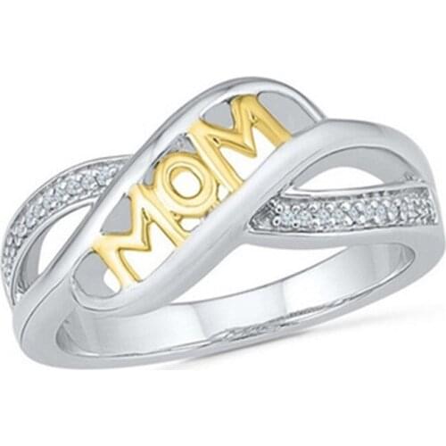 Milangirl Fashion Charms gold color Mothers Day Mom Rings for Women Fashion Zircon Stone hot gift Ring Jewelry