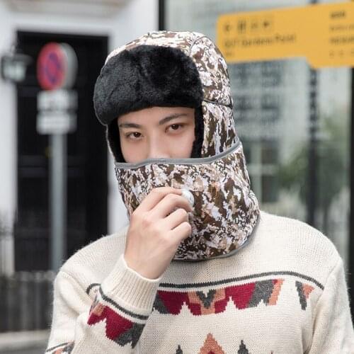 Men Bomber Hat Winter Male Korean Breathable Warm Ears Protection Cap Cold Proof Outdoor Bicycling Thickened Casual Caps H7290