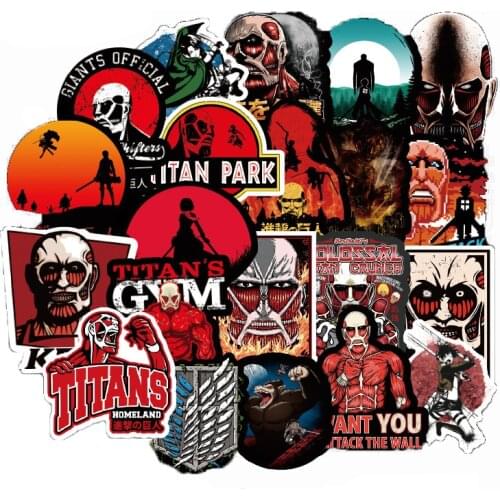 70Pcs/lot Japanese Anime Attack on titan Mikasa Levi Eren Stickers For Car Phone Luggage Laptop Bicycle Decal Sticker