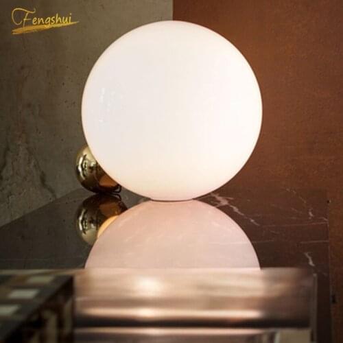 Nordic LED Table Lamp Modern Creative Glass Ball Table Lights Lighting Bedroom Bedside Lamp Indoor Lighting Home Decor Desk Lamp