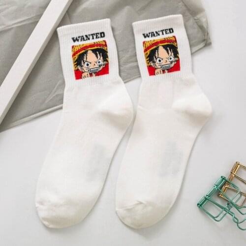 Anime Socks Women Luffy Chopper Cosplay Man Cartoon Cute Sock Funny Spring Autumn Soft Cotton Stockings