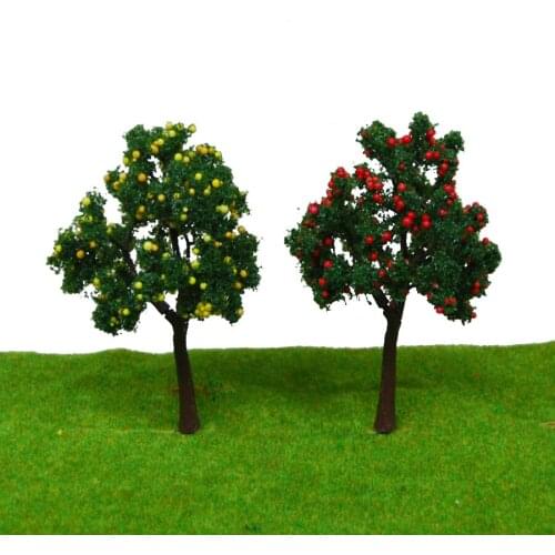 NEW 20pcs OO O Scale Fruit Model Trees Layout Scene For Railroad 11CM Model Train Ho Scale Railway Modeling