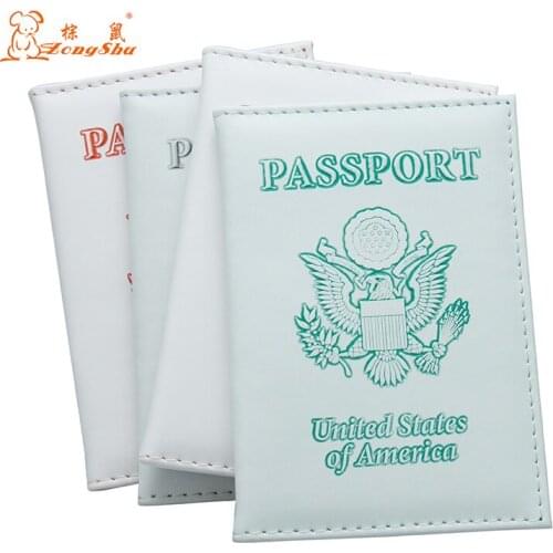 2020 New green and white pu leather The American emblem card holder bag travel ID credit ticket passport carf folder cover