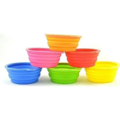 Wholesale 200pcs/lot silicone foldable pet cat dog bowl olding collapsible puppy doggy feeder water food container SN192