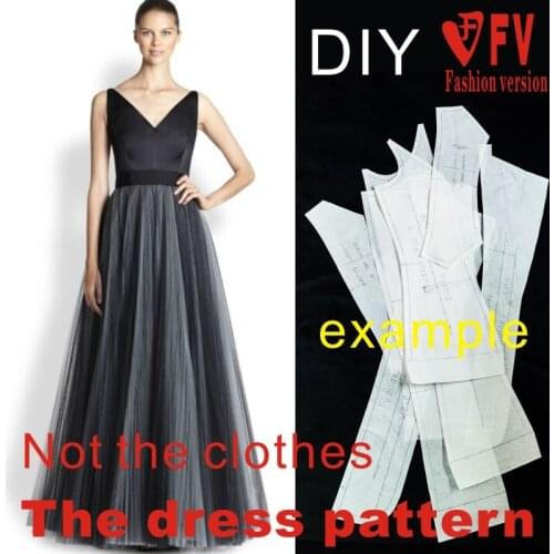 Dresses Sewing Pattern Template Cutting drawing Clothing DIY ((Not selling clothes)) BLQ-169