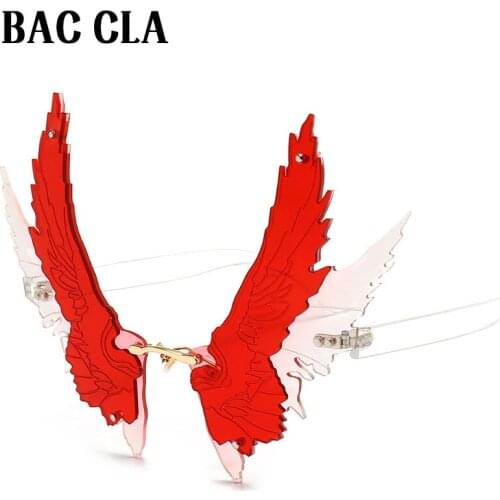 BAC CLA Cat Eye Sunglasses Women Party Gifts Big Funny Vintage Feather Sun Glasses for Laides 2021 Red Green Decoration Boutique