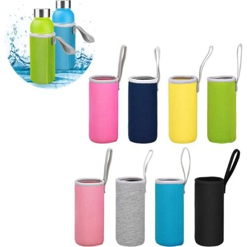 550ML Water Bottle Carrier Bag Pouch Cover Insulated Water Bottle Holder Cup Sets Great for Stainless Steel Glass or Plastic