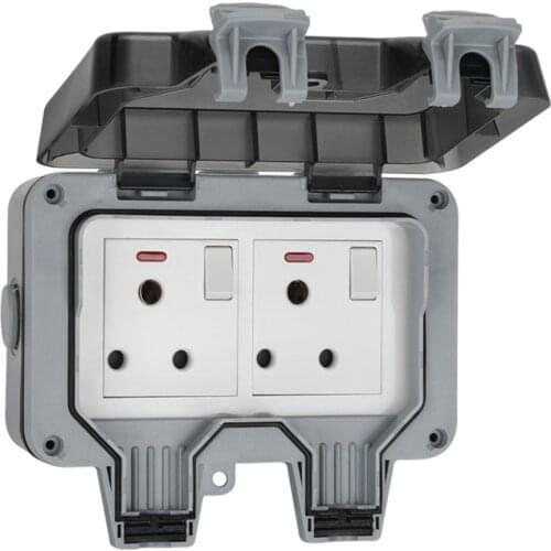 UK US South Africa Germany European EU Outdoor Waterproof Socket Box Switch&Light Enclosure Electrical Power Wall Panel Sockets