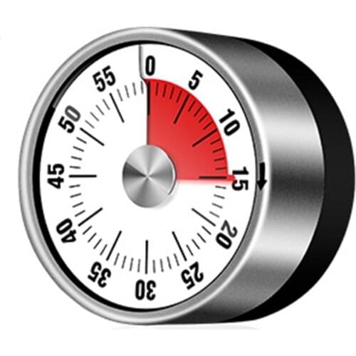 M68E Stainless Steel Visual Timer Mechanical Kitchen Timer 60-Minutes Alarm Cooking Timer with Loud Alarm Magnetic Clock Timer