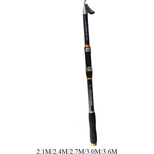 Retractable Portable Super Hard Fishing Rod 2.1m/2.4m/2.7m/3.0m/3.6m Large Fish Rod Outdoor Telescopic Sea Fishing Pole