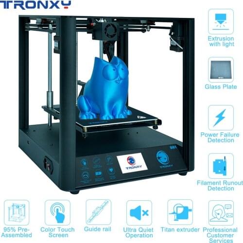 TRONXY D01 High Quality Silent design Industrial Linear Guide Titan Extruder 3D Printer DIY Kits Printing Acrylic Mask Machine