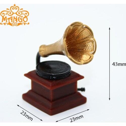 1:12 Dollhouse Miniature Toy Cute Vintage The phonograph Finished Goods Free Shipping