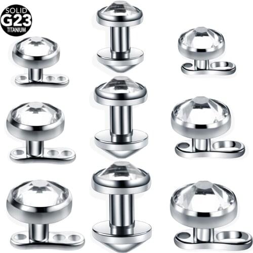 10Pcs/20Pcs/50Pcs G23 Titanium Micro Dermal Top Base Set Skin Diver Micro Dermal Jewelry Surface Barbell Piercings Body Jewelry