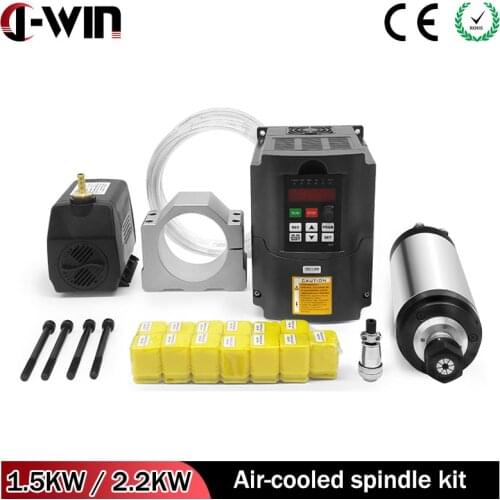 2.2kw ER20/1.5kw ER11 ER16 Water Cooled Spindle Kit Water Cooling Spindle+2.2kw Inverter+80mm Spindle Bracket+Collet+Water Pump